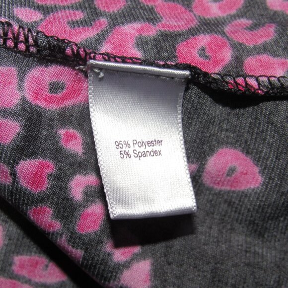 Jennifer Lopez Pink Leopard Print Drape Front Top 1X – Y2K Bold Statement Blouse - Picture 5 of 6